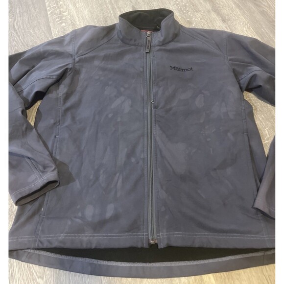 Marmot Men’s Polartec Black/Grey Camo  Full Zip Jacket Inside Zip Size Medium - Picture 2 of 13